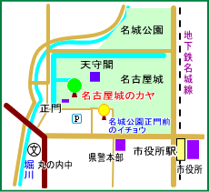 名古屋城のカヤ　マップ