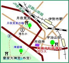 箕曲中松原神社マップ