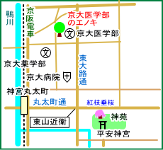京大医学部のエノキ・マップ