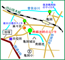 南郷公園のエノキ　マップ