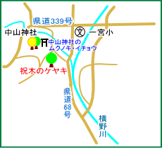 中山神社祝木のケヤキ　マップ
