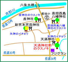 天満神社前のクスノキ　マップ