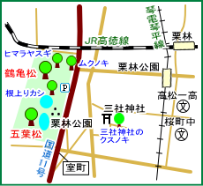 栗林公園の鶴亀松・五葉松マップ